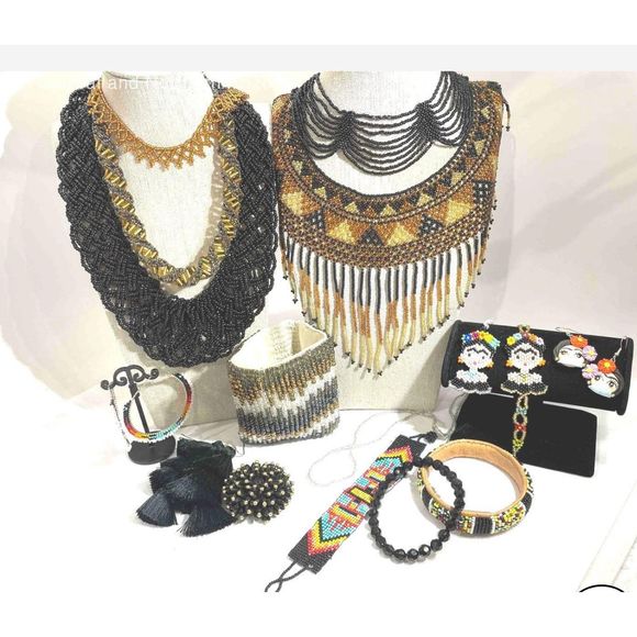 Resellers♥️15 pcs Beaded Jewelry w/Frida Kahlo Inspired Necklace/Bracelet - Picture 1 of 4